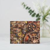 Steampunk - tandwielen - Binnenwerken Briefkaart (Staand voorkant)