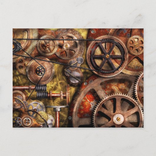 Steampunk - tandwielen - Binnenwerken Briefkaart (Voorkant)