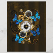 Steampunk tandwielen en blauwe vlinders flyer (Voorkant)