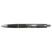 Steampunk tandwielen en blauwe vlinders pen (Achterkant)