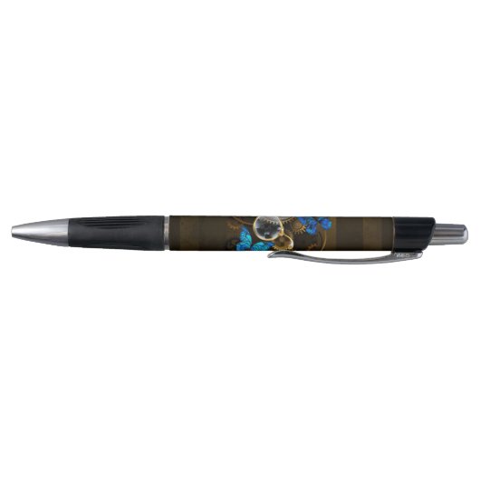 Steampunk tandwielen en blauwe vlinders pen (Bodem)