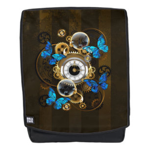Steampunk tandwielen en blauwe vlinders rugtassen