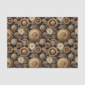 Steampunk tandwielen en bloemen patroon tissuepapier (Voorkant)