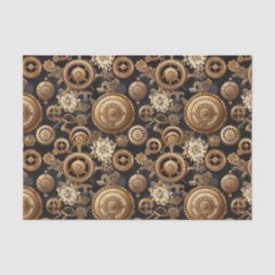 Steampunk tandwielen en bloemen patroon tissuepapier