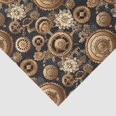 Steampunk tandwielen en bloemen patroon tissuepapier (Detail)