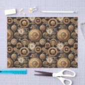 Steampunk tandwielen en bloemen patroon tissuepapier (Craft)