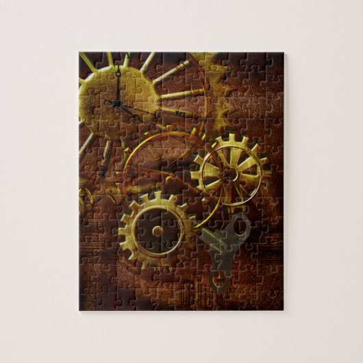 Steampunk tandwielen en pijpen legpuzzel (Verticaal)
