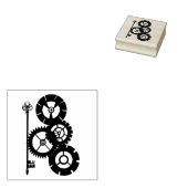 Steampunk-tandwielen en -sleutels rubberstempel (Gestempeld)