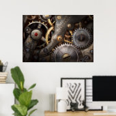 Steampunk - Tandwielen - Horologie Poster (Thuiskantoor)
