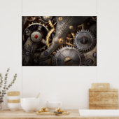 Steampunk - Tandwielen - Horologie Poster (Keuken)