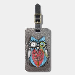 Steampunk tandwielen Mechanische boomkor Bagagelabel