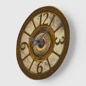 Steampunk-tandwielen - messing - ronde wandklok (Hoek)