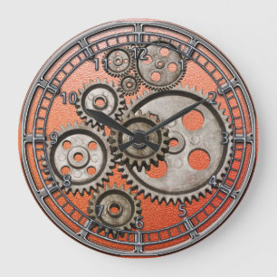 steampunk tandwielen motor  machineklok grote klok