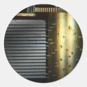 Steampunk - Tandwielen - Muziek Machine Ronde Sticker