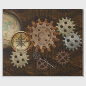 Steampunk-tandwielen op een visueel ontwerp met ki cadeaupapier (Vlak)