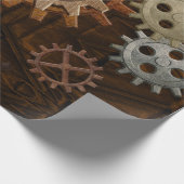 Steampunk-tandwielen op een visueel ontwerp met ki cadeaupapier (Hoek)