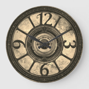 Steampunk-tandwielen - Rook- ronde wandklok
