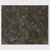 Steampunk tandwielen, tandraderen, horlogedelen pa cadeaupapier (Vlak)