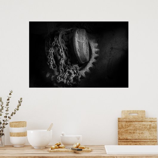 Steampunk - tandwielen - tandwielen en kettingen poster (Keuken)