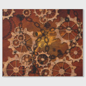 Steampunk, tandwielen, van roestvrij metaal cadeaupapier (Vlak)