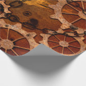 Steampunk, tandwielen, van roestvrij metaal cadeaupapier (Hoek)
