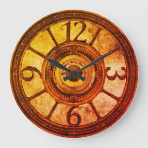 Steampunk-tandwielen - warmte - ronde wandklok