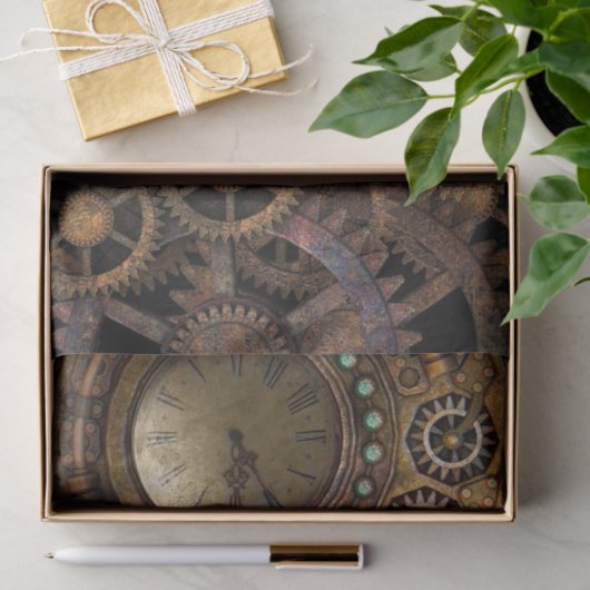 Steampunk tandwieltijdmachine tissuepapier (Geschenk)