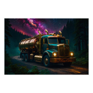 Steampunk Tanker Truck Perfect Poster