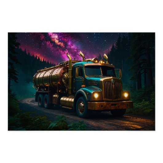 Steampunk Tanker Truck Perfect Poster (Voorkant)