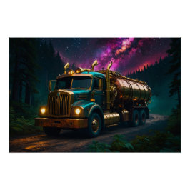 Steampunk Tanker Truck Perfect Poster
