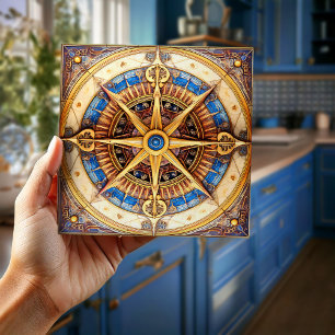 Steampunk Tarot Star Pattern#1 ID1081 Tegeltje