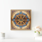 Steampunk Tarot Star Pattern#1 ID1081 Vierkante Klok (Huis)