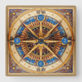 Steampunk Tarot Star Pattern#1 ID1081 Vierkante Klok (Voorkant)