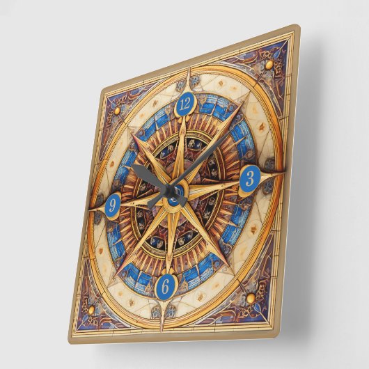 Steampunk Tarot Star Pattern#1 ID1081 Vierkante Klok (Hoek)