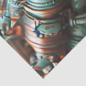 Steampunk Teal Orange Lizard Decoupage Tissuepapier (Detail)