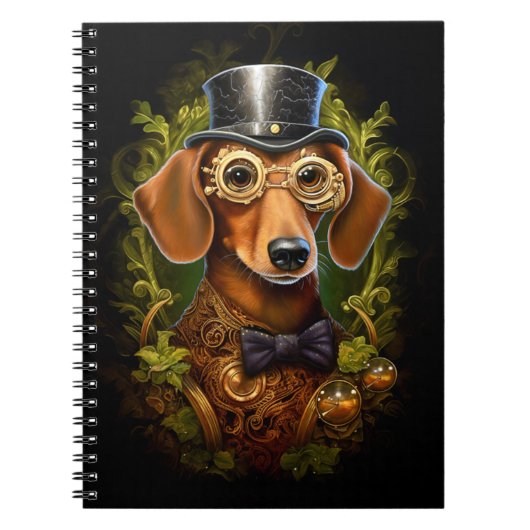  Steampunk Teckel Hond 149 Novelty Notitieboek (Voorkant)