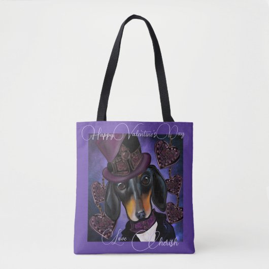 STEAMPUNK TECKEL TOTE BAG (Voorkant)
