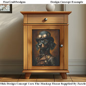 Steampunk Teckel Wiener Portrait CR5 Decoupage Tissuepapier