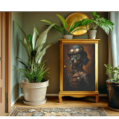 Steampunk Teckel Wiener Portrait CR5 Decoupage Tissuepapier