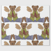 Steampunk Teddy Bear met Fairy Wings Cadeaupapier (Vlak)