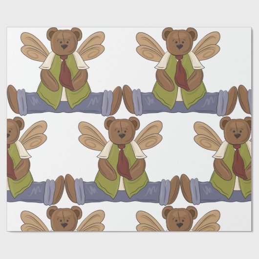 Steampunk Teddy Bear met Fairy Wings Cadeaupapier (Vlak)