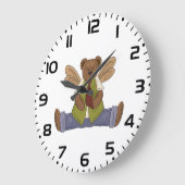 Steampunk Teddy Bear met Fairy Wings Grote Klok (Hoek)