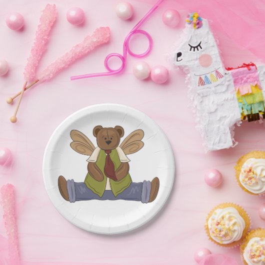 Steampunk Teddy Bear met Fairy Wings Papieren Bordje (Feest)