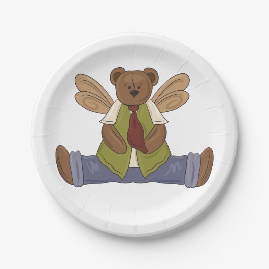 Steampunk Teddy Bear met Fairy Wings Papieren Bordje (Voorkant)