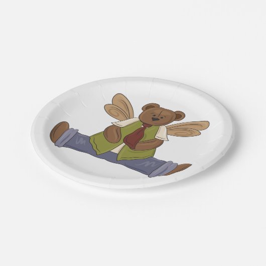 Steampunk Teddy Bear met Fairy Wings Papieren Bordje (Gekanteld)