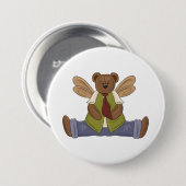 Steampunk Teddy Bear met Fairy Wings Ronde Button 7,6 Cm (Voorkant /achterkant)