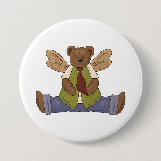 Steampunk Teddy Bear met Fairy Wings Ronde Button 7,6 Cm (Voorkant)