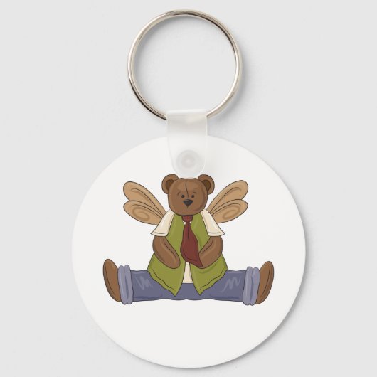 Steampunk Teddy Bear met Fairy Wings Sleutelhanger (Voorkant)