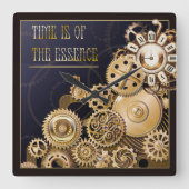 steampunk tegen muurklok vierkante klok (Voorkant)