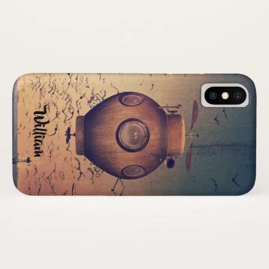 Steampunk Tekening van mechanische onderzeeërs Case-Mate iPhone Case (Achterkant (horizontaal))